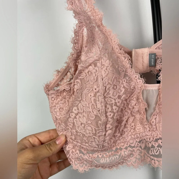 Intimately Free People Blue Striped Tank & Aerie Pink Lace Bralette Bundle - Picture 12 of 12